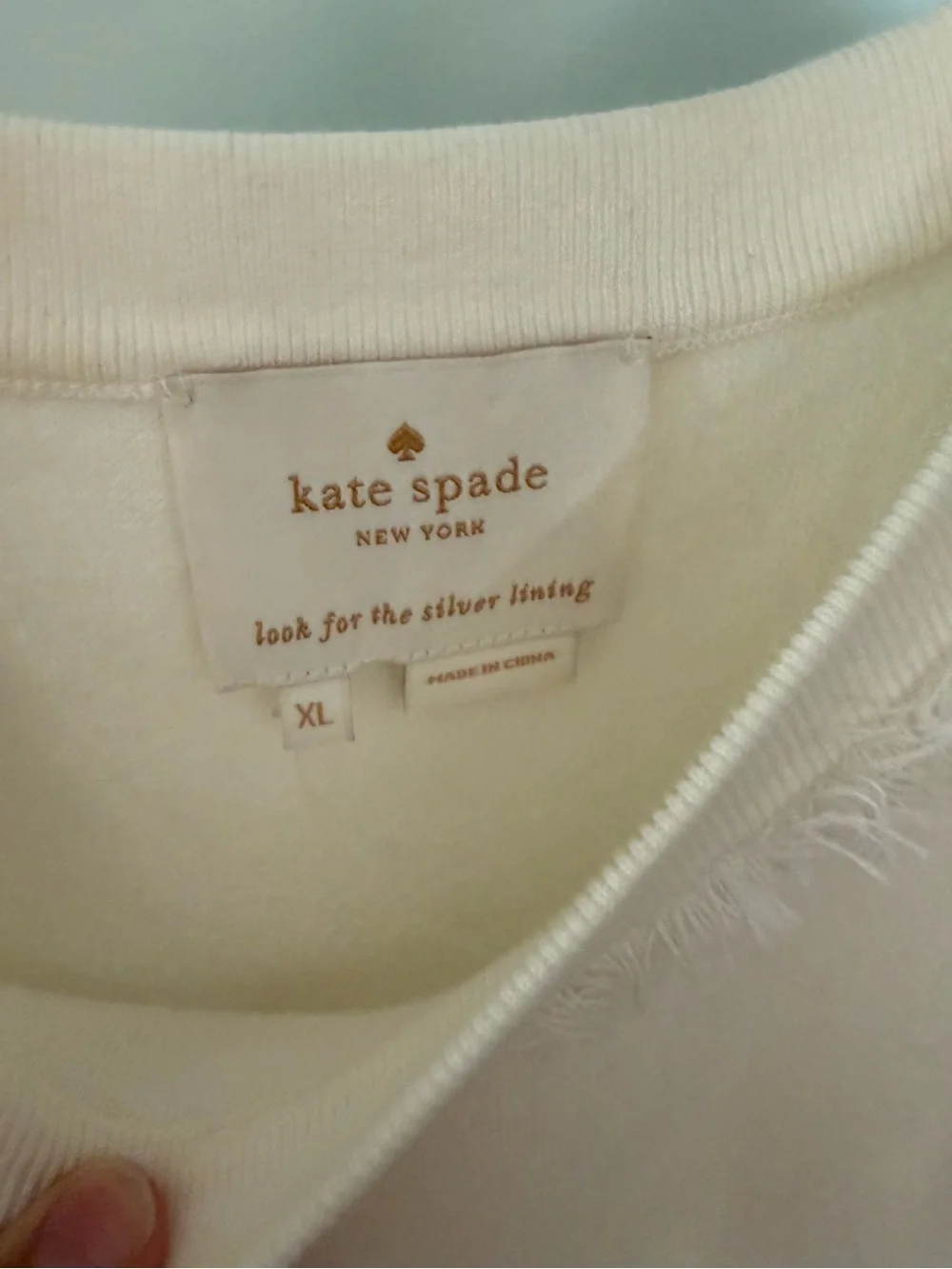 Kate Spade New York Cream Cotton Fringe Trim Dress - Size XL